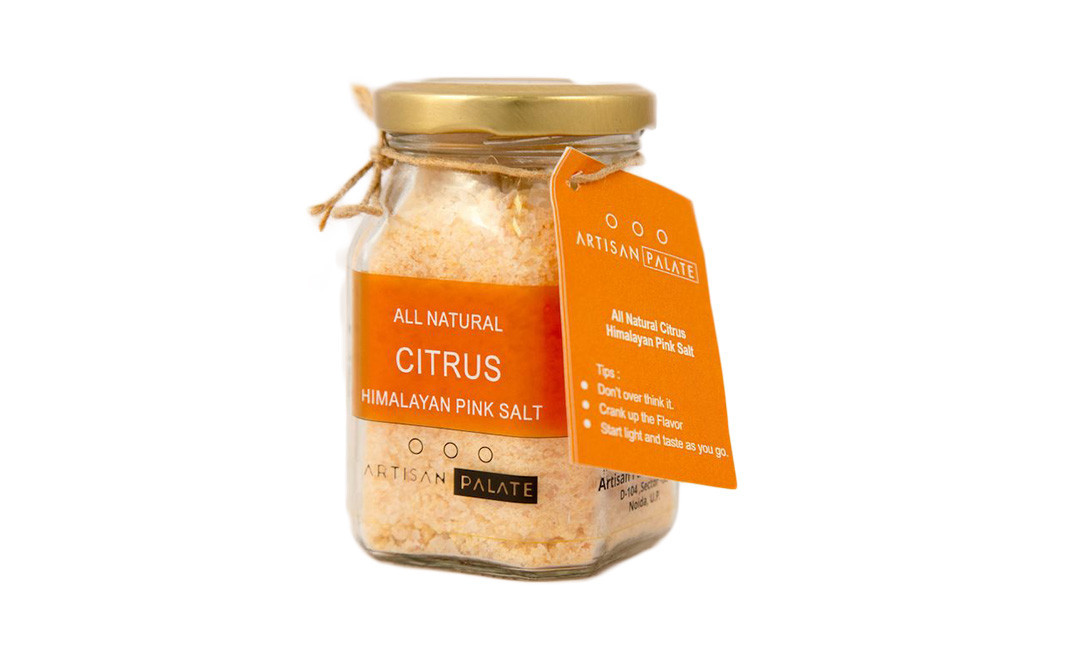 Artisan Palate All Natural Citrus Himalayan Pink Salt   Glass Jar  150 grams